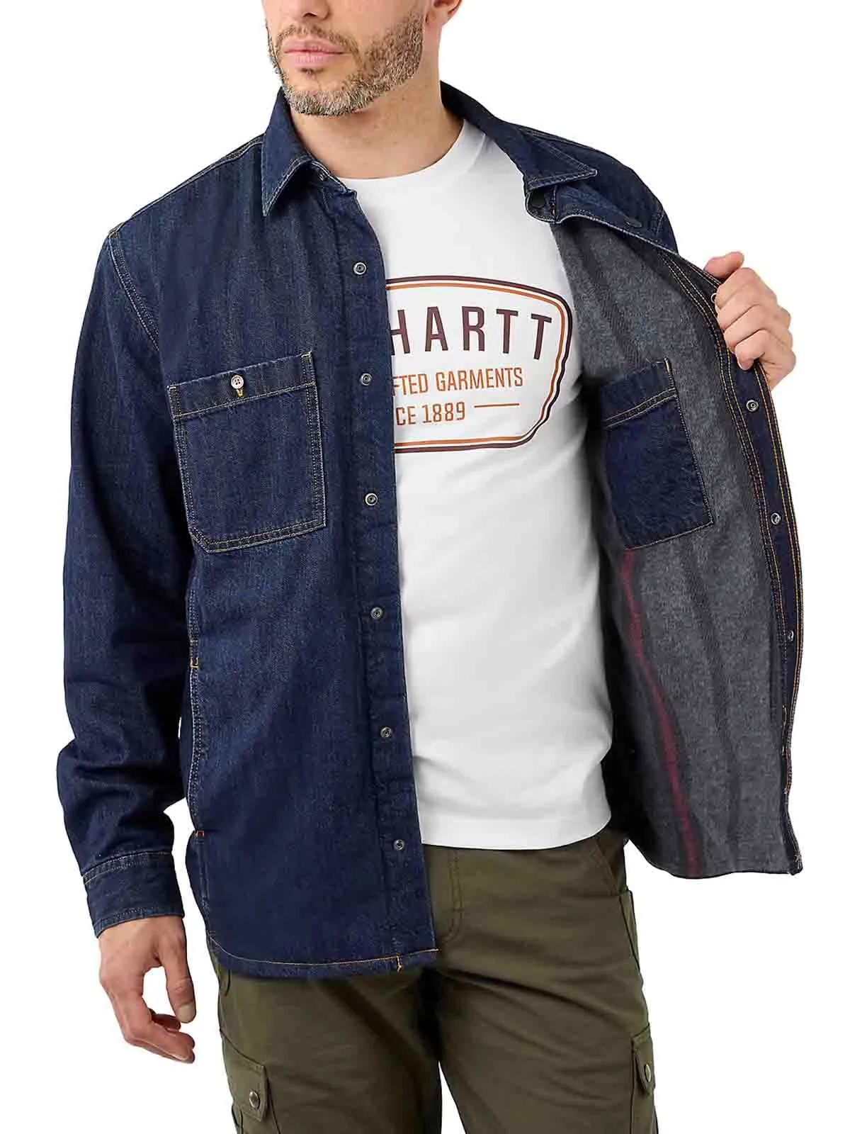 105605 Work Shirt Jacket Denim Lined - Carhartt