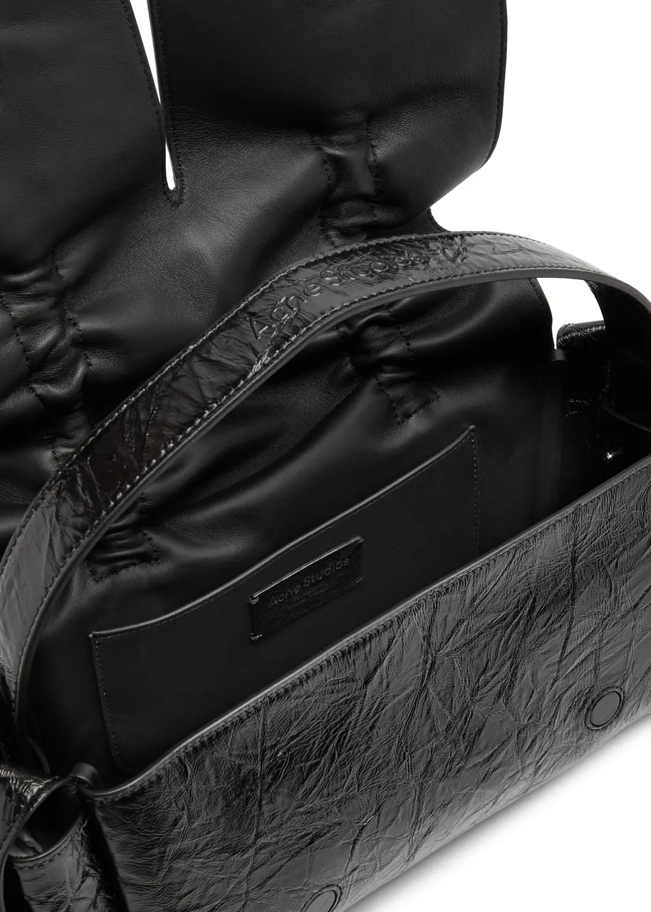 ACNE STUDIOS Crinkled patent leather top handle bag  -                         -                     -                