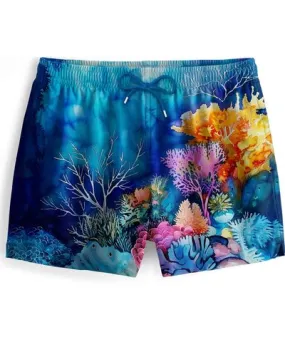 Aloha from Deer Men's Blue Reef Coral Swimming Shorts