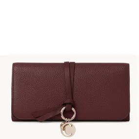 Alphabet Flap Wallet, Burgundy