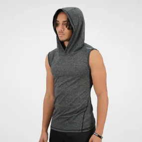 Ash Gray Sleeveless Compression Hoodie