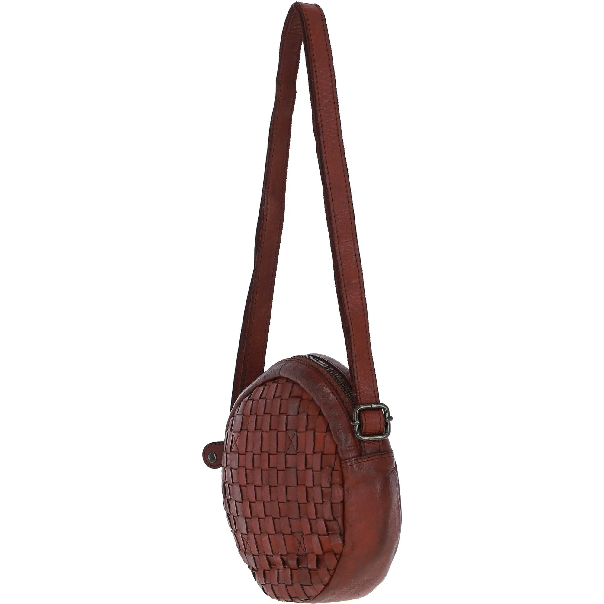 Ashwood Leather Round Crossbody Bag Rust/wash: GR-6117S