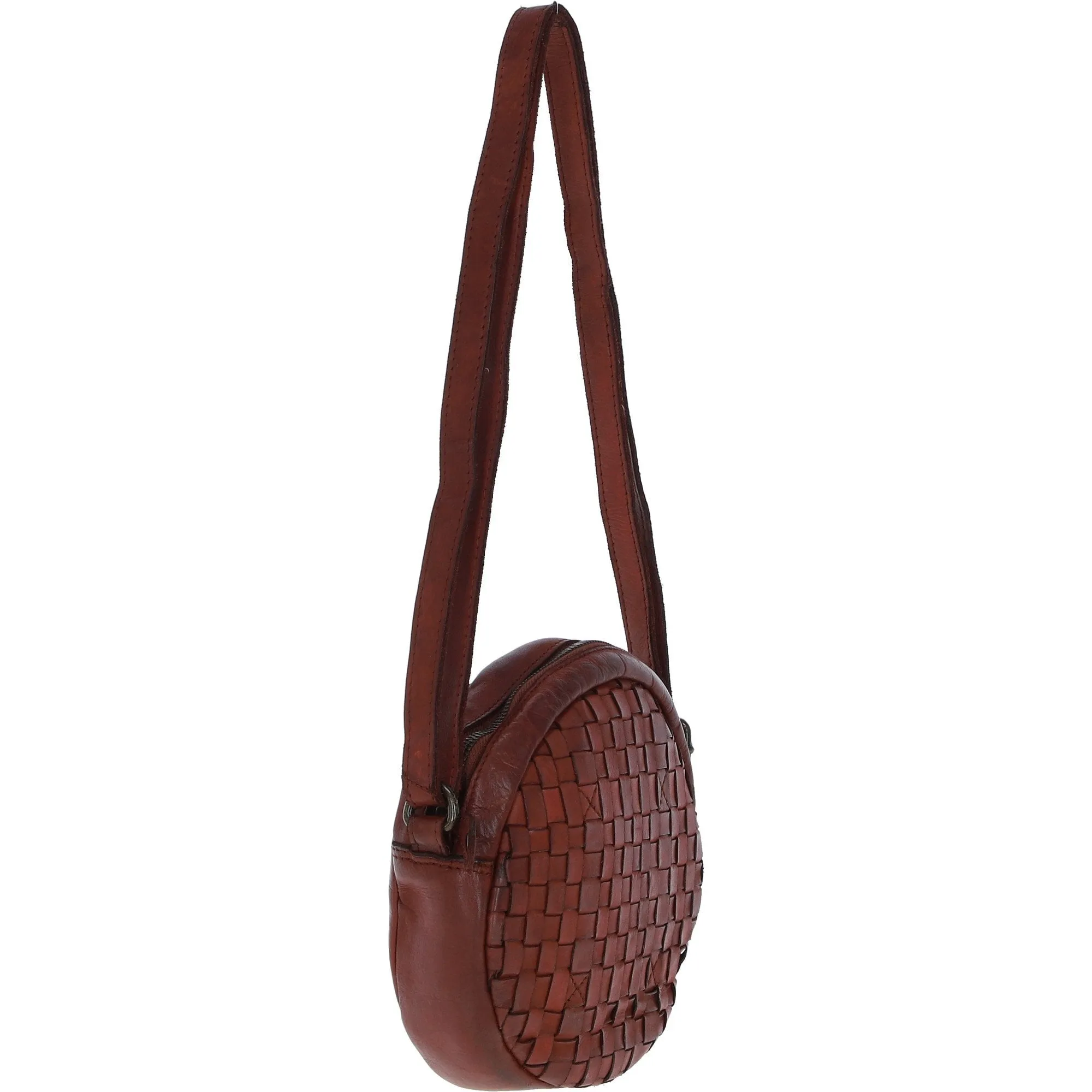 Ashwood Leather Round Crossbody Bag Rust/wash: GR-6117S