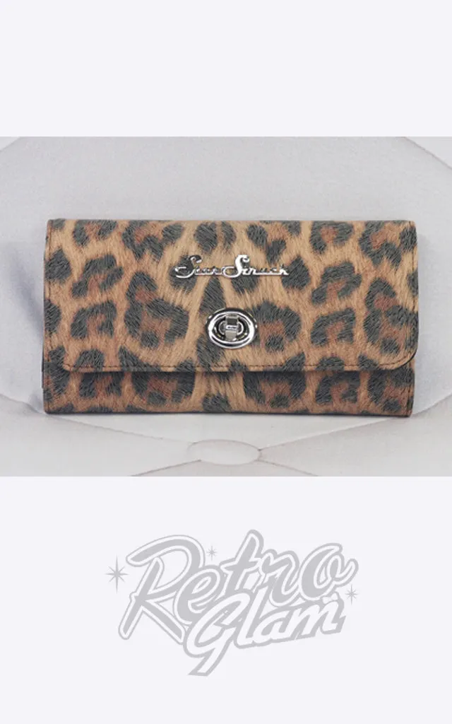 Astro Bettie Tri Fold Wallet in Brown Leopard