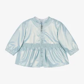 Baby Girls Metallic Blue Reversible Coat