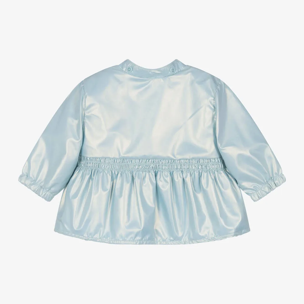 Baby Girls Metallic Blue Reversible Coat