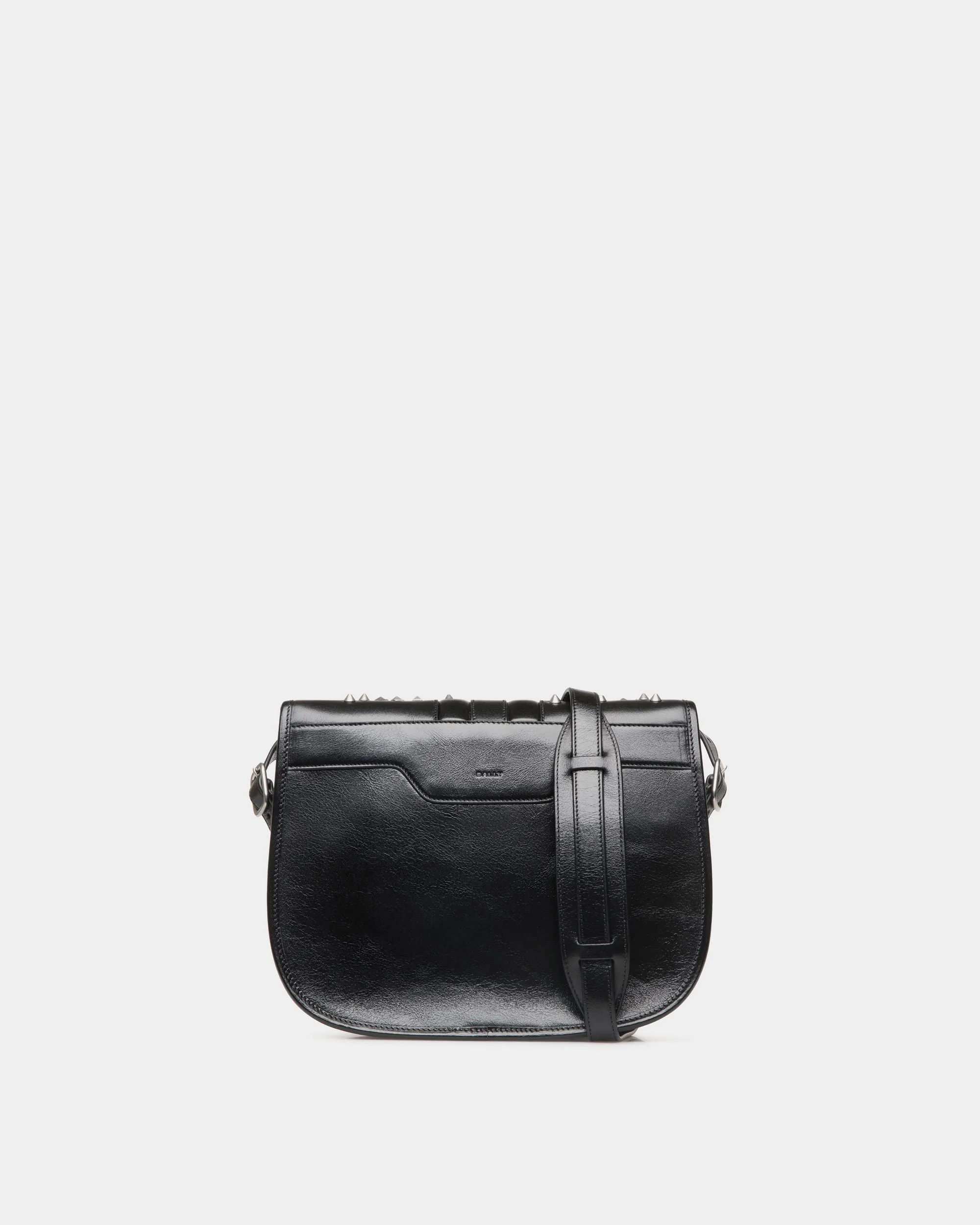 Beckett Crossbody Bag In Black Leather with Studs 