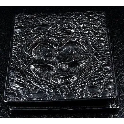 Black Hornback Crocodile Mens Wallet