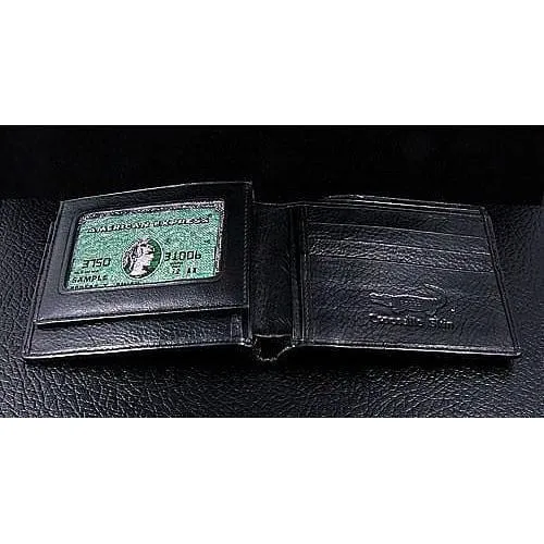 Black Hornback Crocodile Mens Wallet