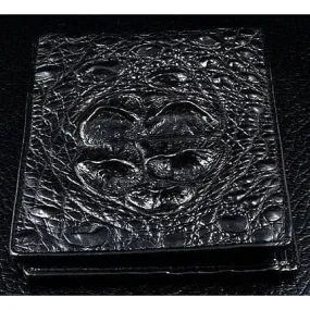 Black Hornback Crocodile Mens Wallet