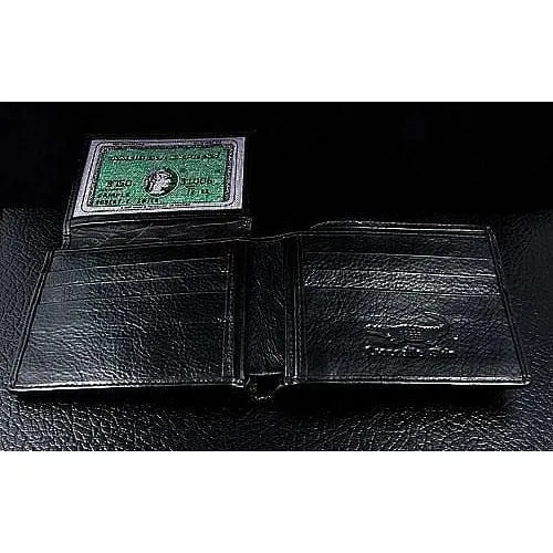 Black Hornback Crocodile Mens Wallet