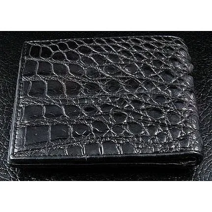 Black Hornback Crocodile Mens Wallet