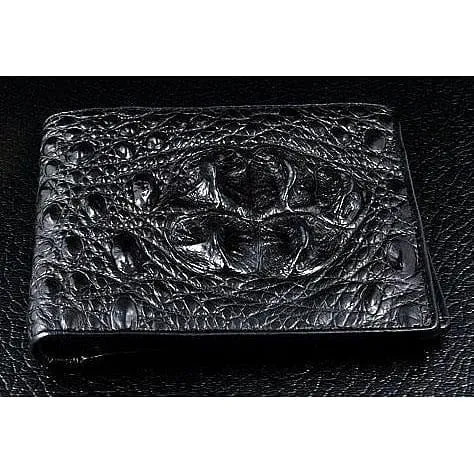 Black Hornback Crocodile Mens Wallet