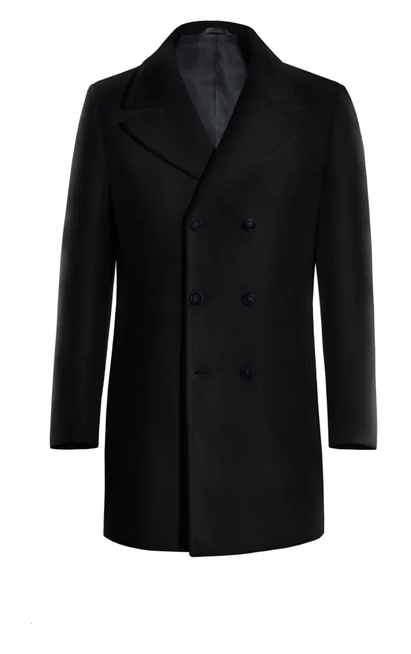 Blue Pure wool Double Breasted Coat