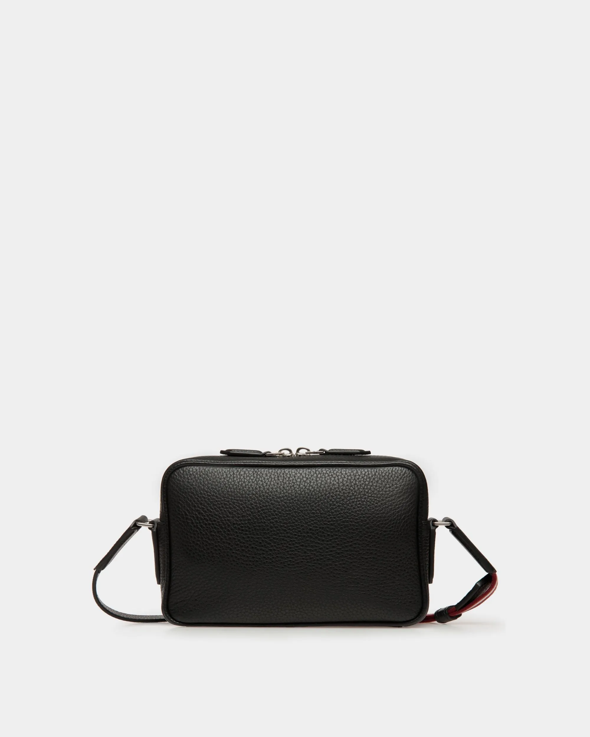 Code Crossbody Bag in Black Grained Leather 