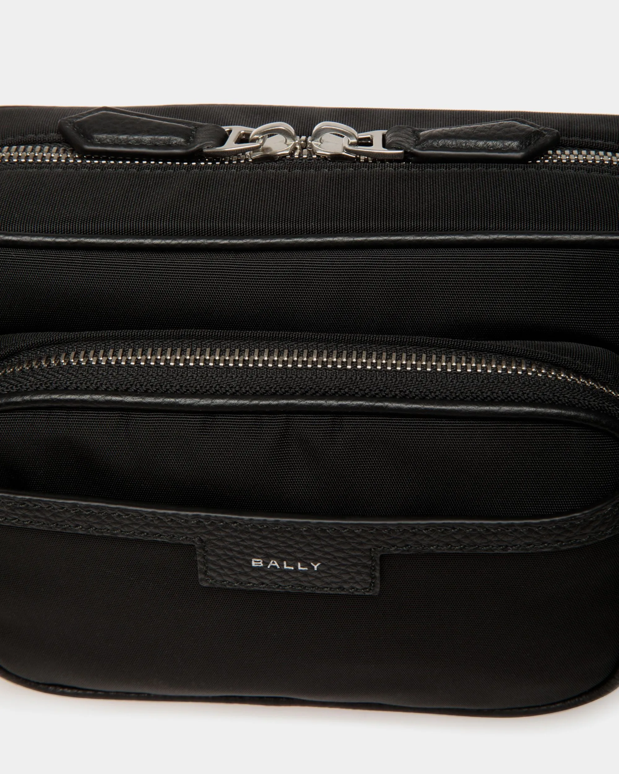 Code Crossbody Bag in Black Nylon 