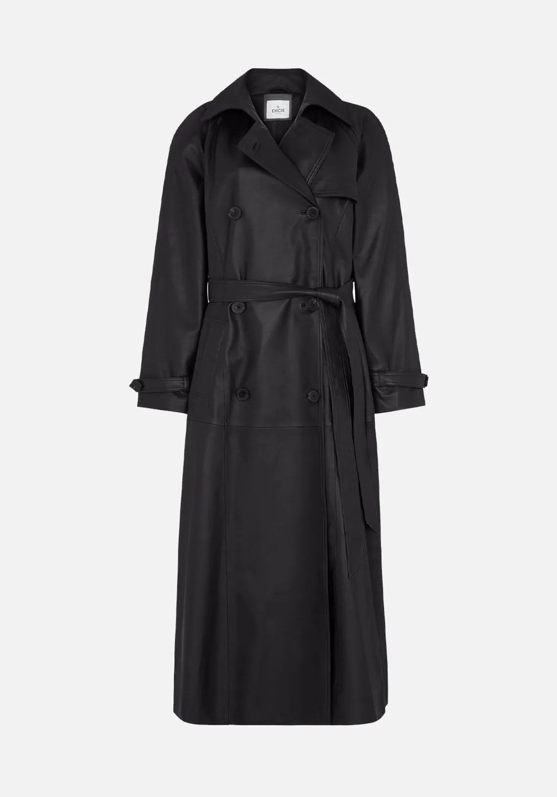 CORRIN LEATHER TRENCH BLACK