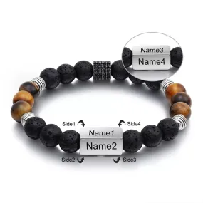 Custom Engraved 4 Names, Men Bracelet