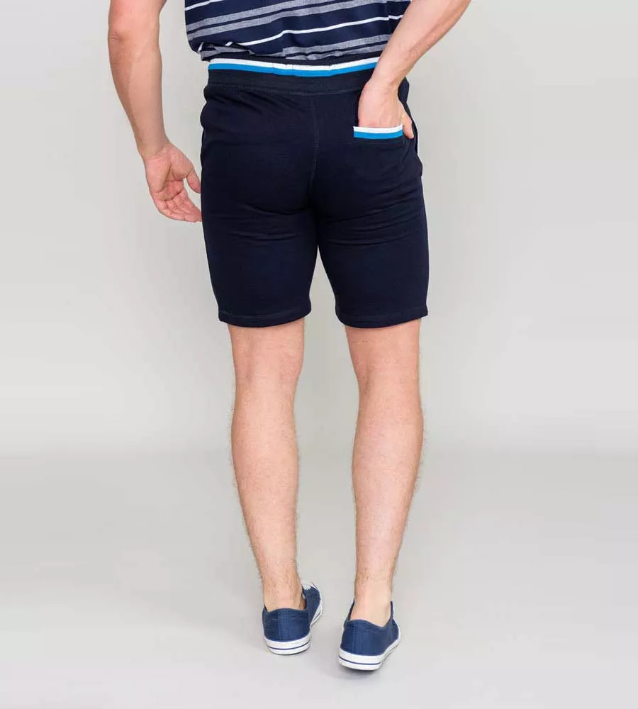 D555 Mens Navy Shorts With Elasticated Waist and Pockets (DAGENHAM 2)