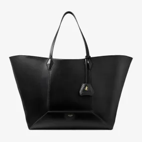 Diamond Tote/L Black Calf Leather Tote Bag