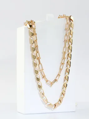 Double Layered Thick Chain Necklace