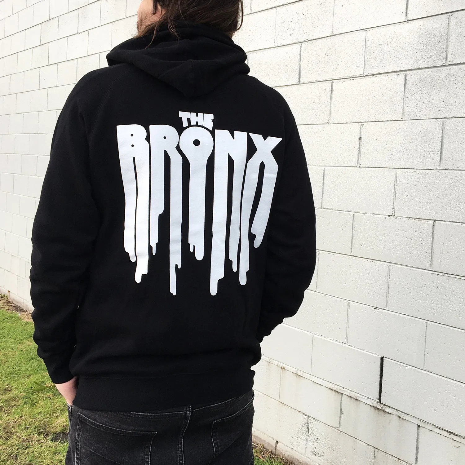 Drip Logo Zip Up Hoodie (Black)