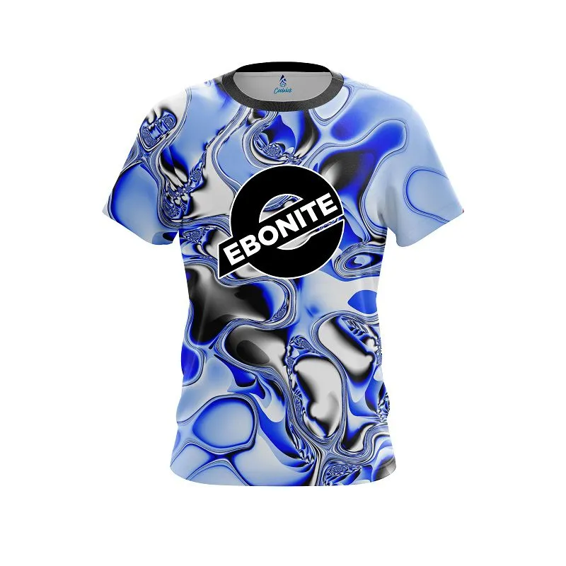 Ebonite Blue And White Liquid Canvas CoolWick Bowling Jersey