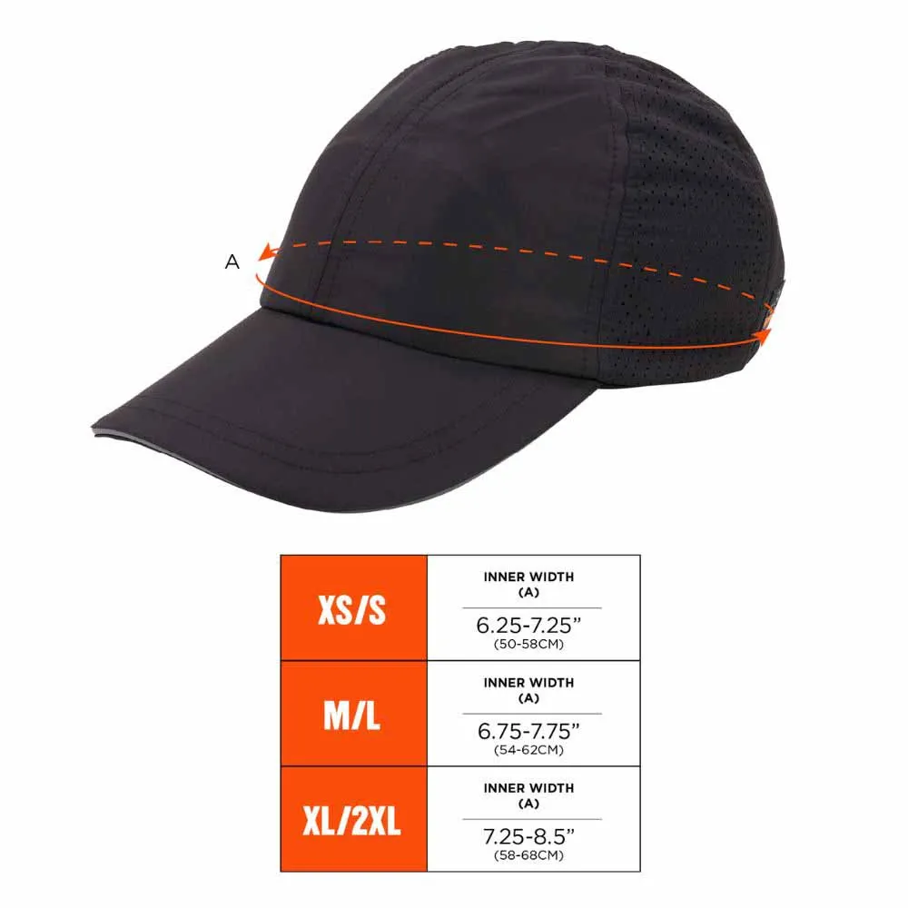 Ergodyne 23451 8947 M/L Black Lightweight Baseball Hat Bump Cap Insert