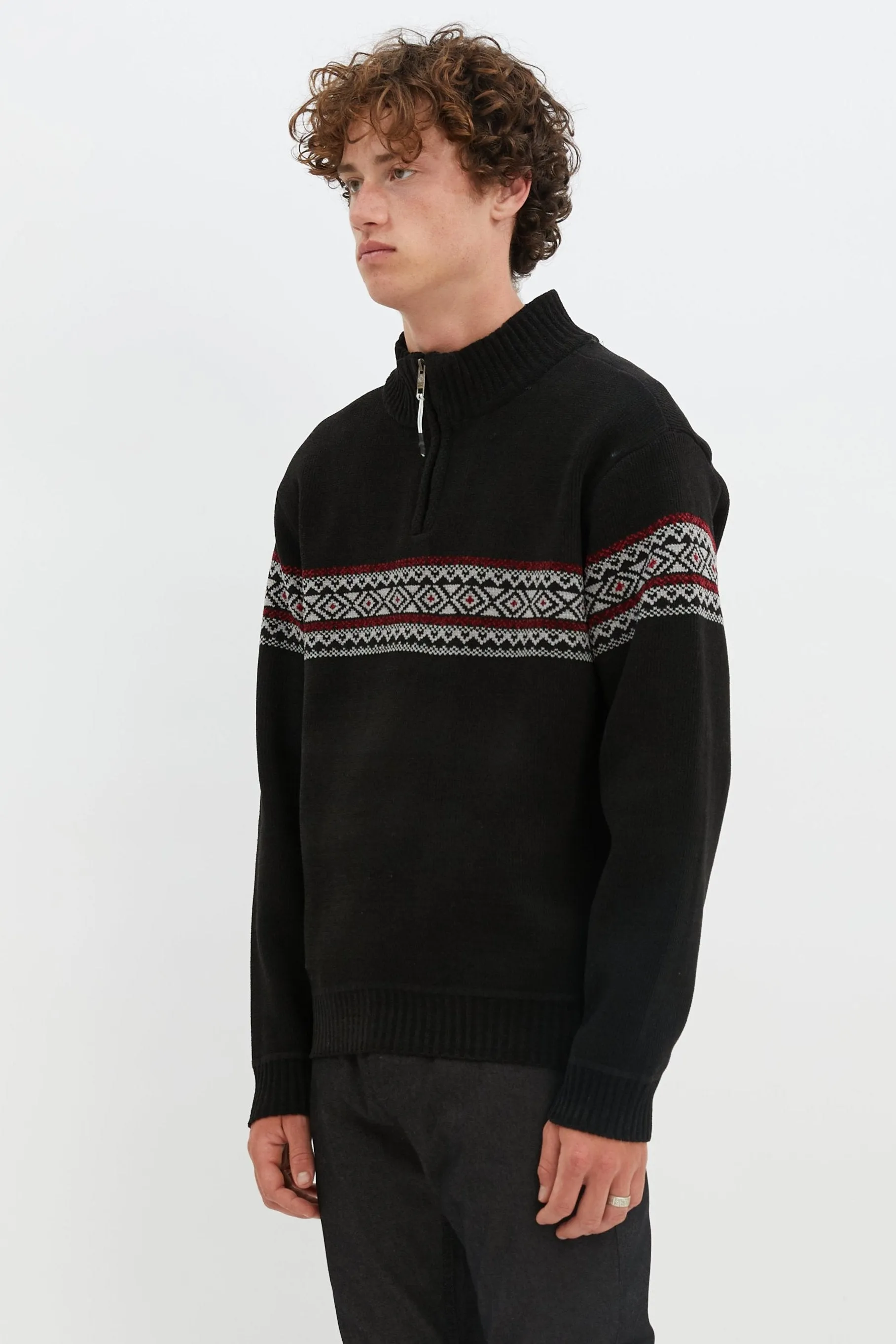 ETHAN | Mock neck bonded sweater || ETHAN | Pull en laine à col montant