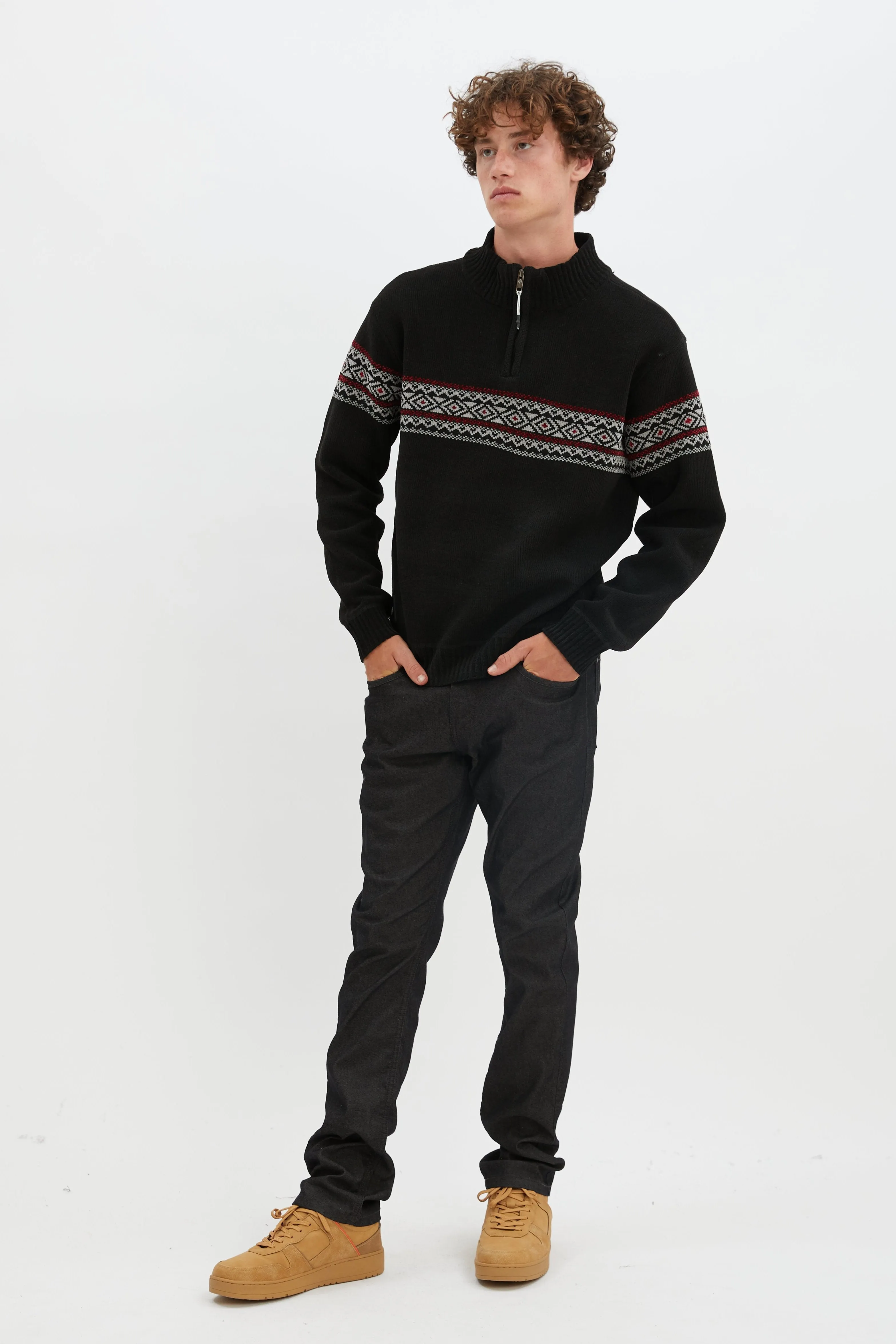 ETHAN | Mock neck bonded sweater || ETHAN | Pull en laine à col montant