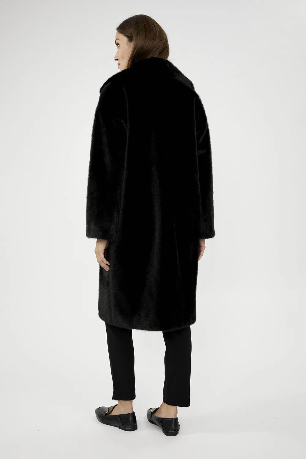 Faux Fur Straight Coat Style 243902