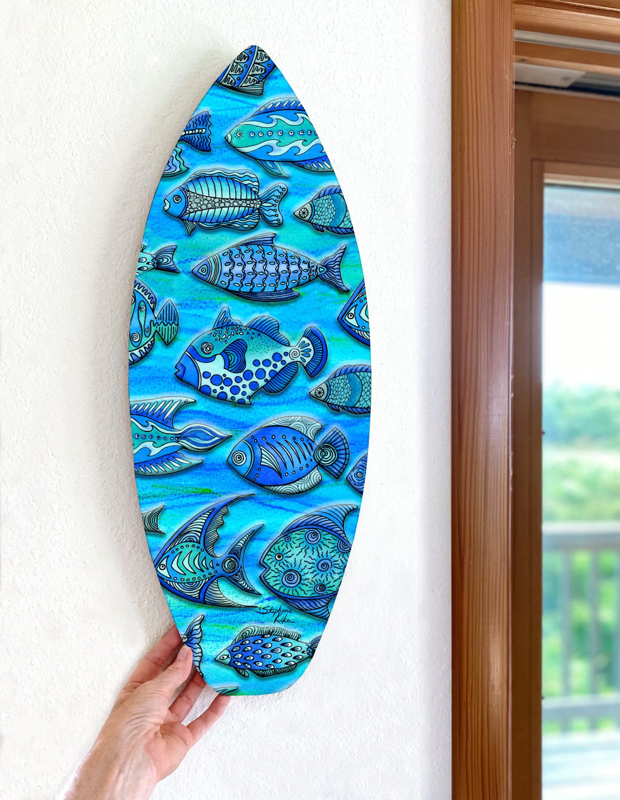 Funky Fish Surfboard Wall Art