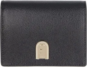 Furla 1927 Logo Plaque Pebbled Wallet