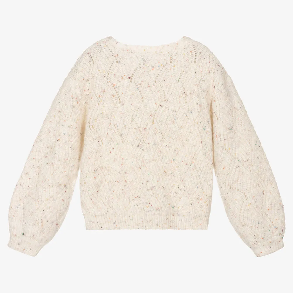 Girls Ivory Knitted Sweater