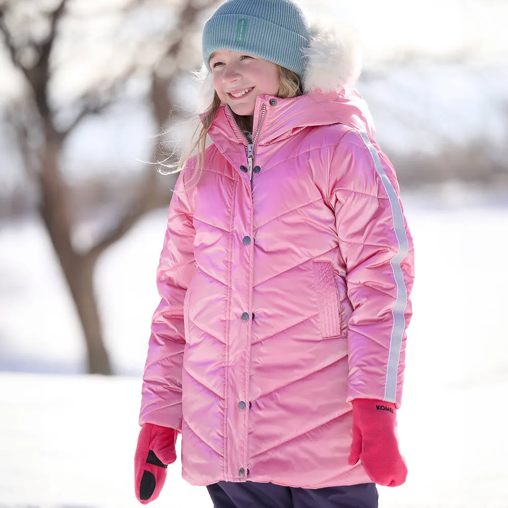 Girls Pink Rock Star Puffer Coat