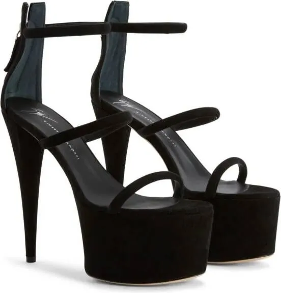 Giuseppe Zanotti GZ-Aida 150mm suede sandals Black