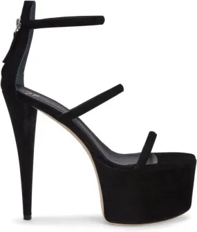 Giuseppe Zanotti GZ-Aida 150mm suede sandals Black