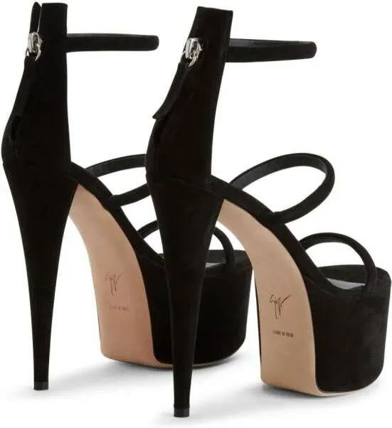 Giuseppe Zanotti GZ-Aida 150mm suede sandals Black