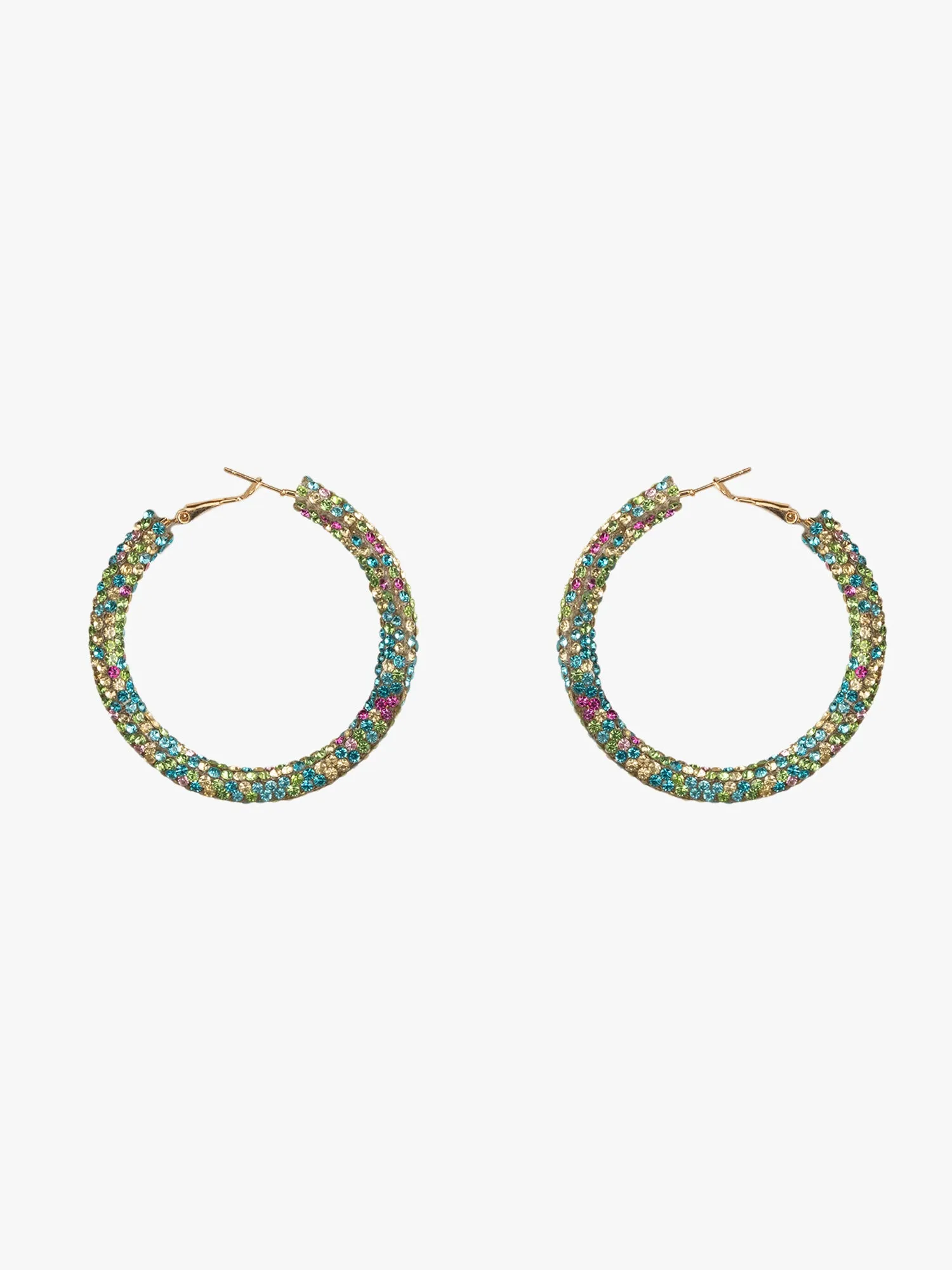 Gleaming Green Sparkle Hoops