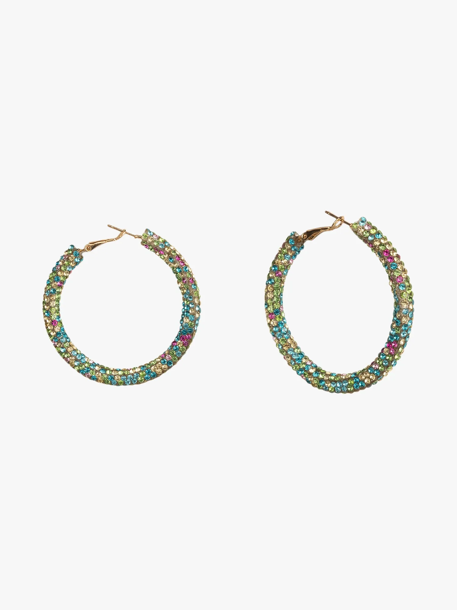 Gleaming Green Sparkle Hoops