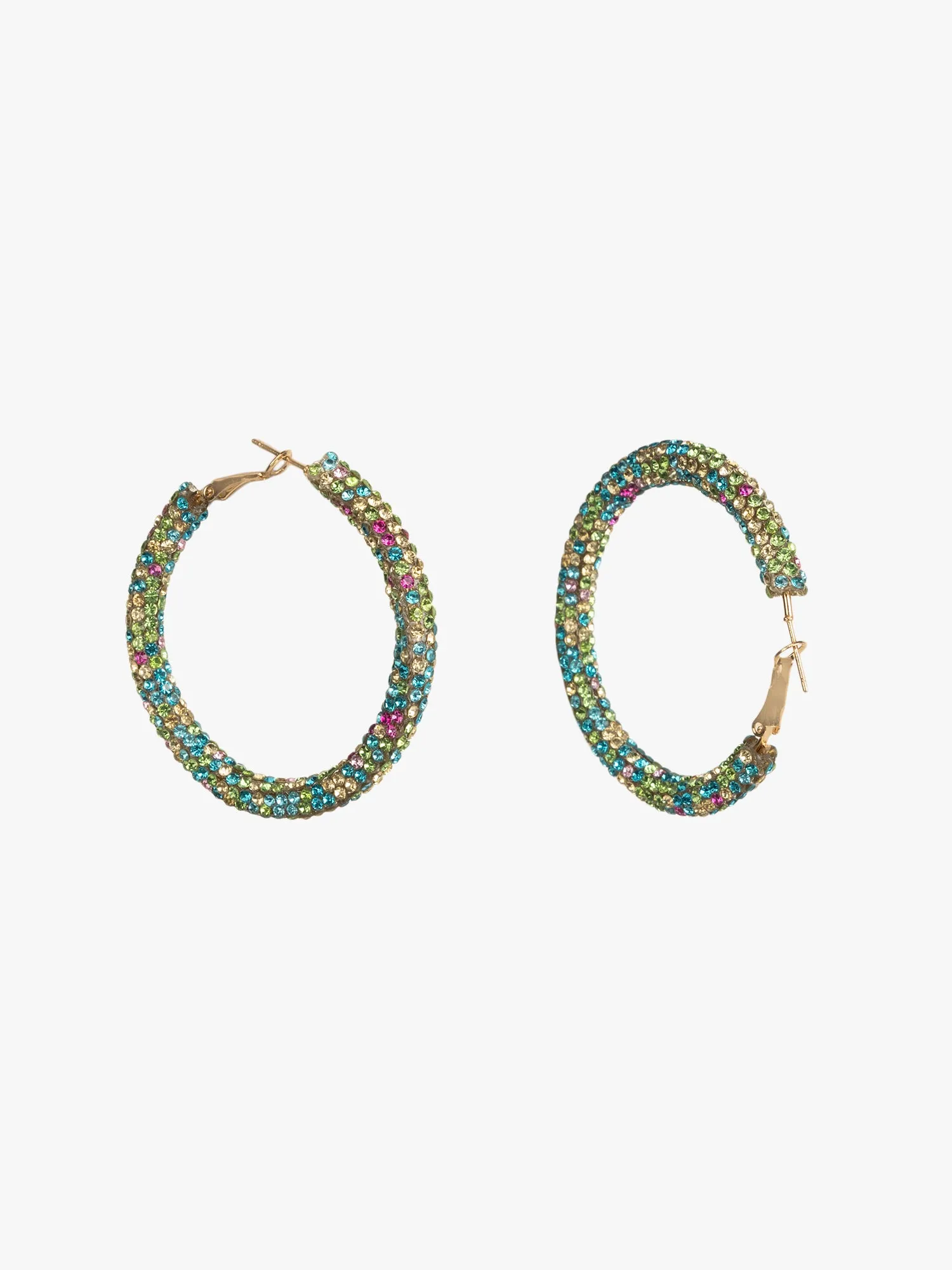 Gleaming Green Sparkle Hoops