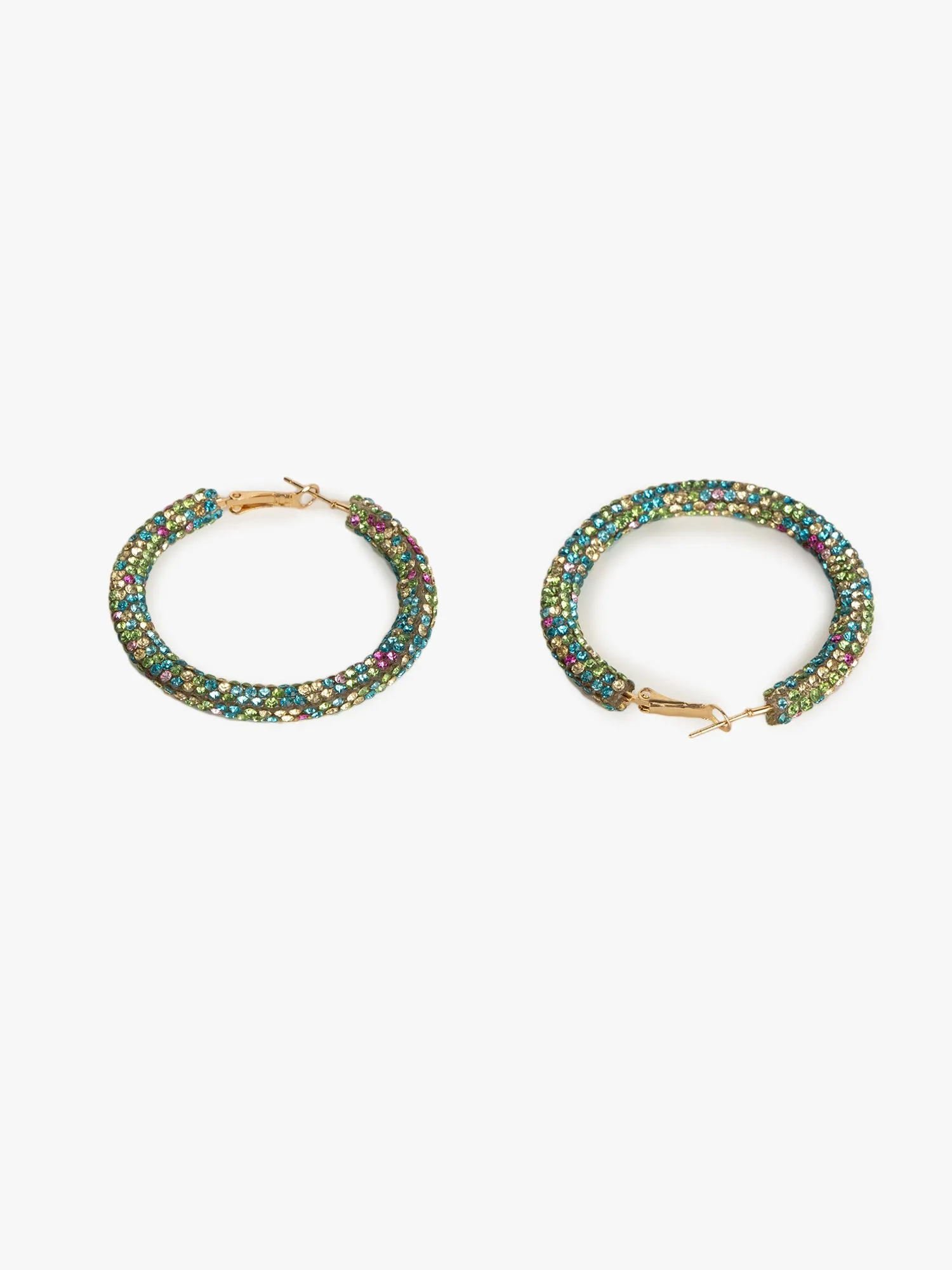 Gleaming Green Sparkle Hoops