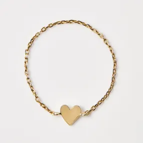 Gold Heart Chain Ring