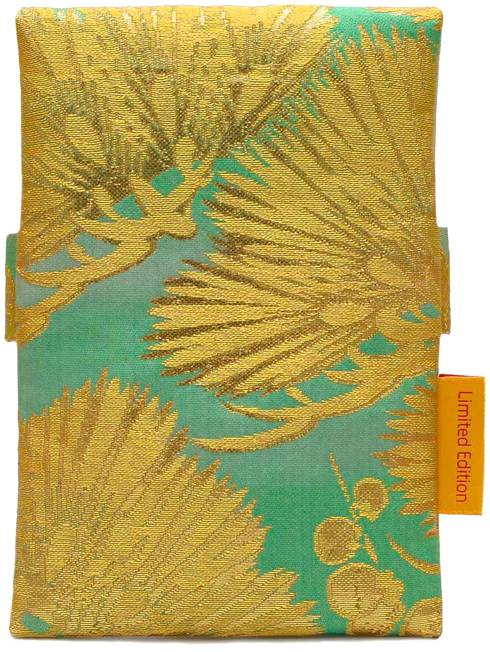 Golden Pine Leaves & Orange Blossoms - Japanese vintage silk foldover pouch