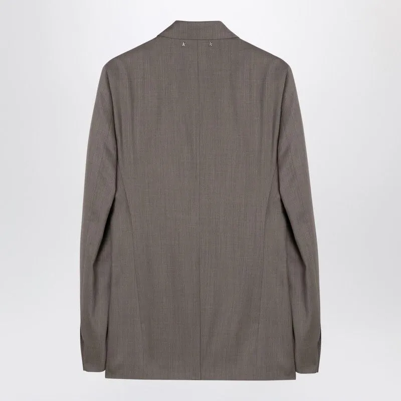 GREIGE SINGLE-BREASTED JACKET IN WOOL