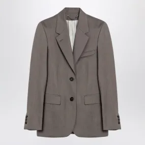 GREIGE SINGLE-BREASTED JACKET IN WOOL