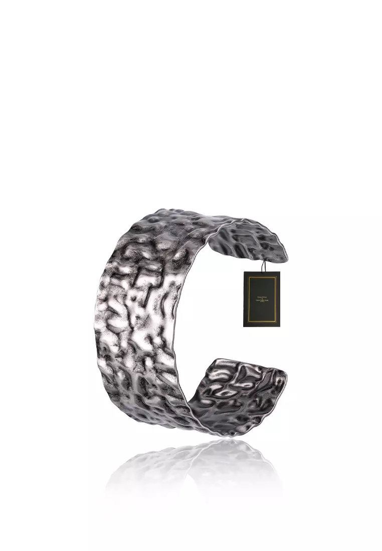 HAPPY FRIDAYS Bump Mapping Wide Titanium Steel Bracelet DWS1145