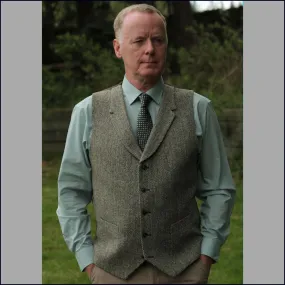 Harris Tweed Fawn Herringbone Waist Coat>>