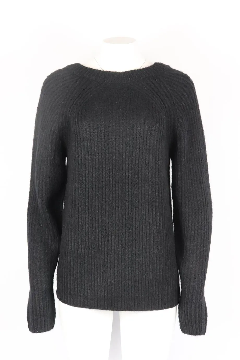 HELMUT LANG RIBBED WOOL AND ALPACA BLEND SWEATER MEDIUM