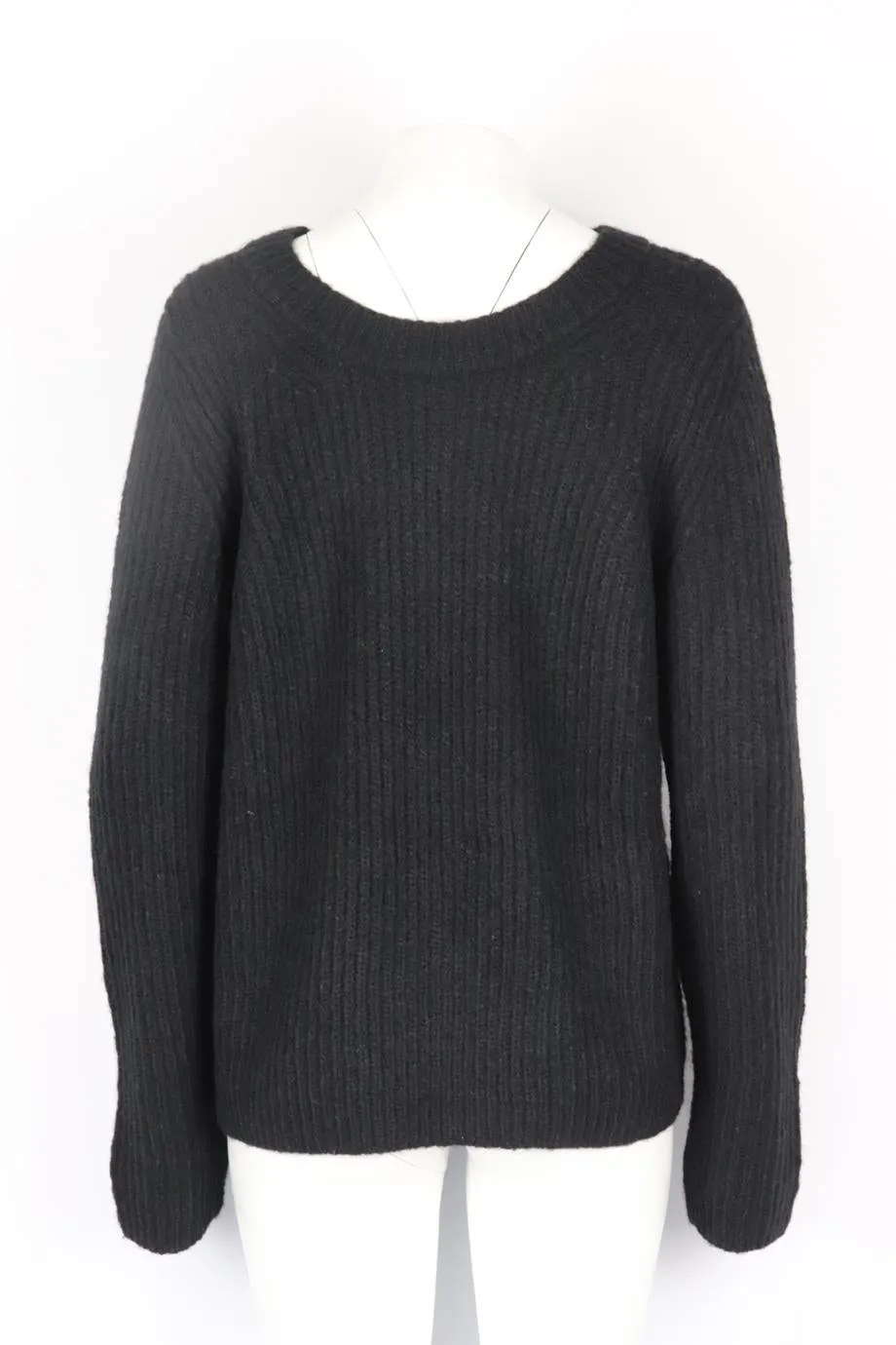 HELMUT LANG RIBBED WOOL AND ALPACA BLEND SWEATER MEDIUM